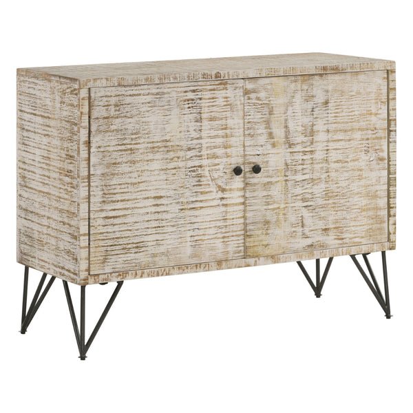 Benjara 40 Inch Farmhouse Sideboard Cabinet Console, 2 Doors, Iron Legs, Brown - BM295094 - 192551917507 - SideboardOutlet.com