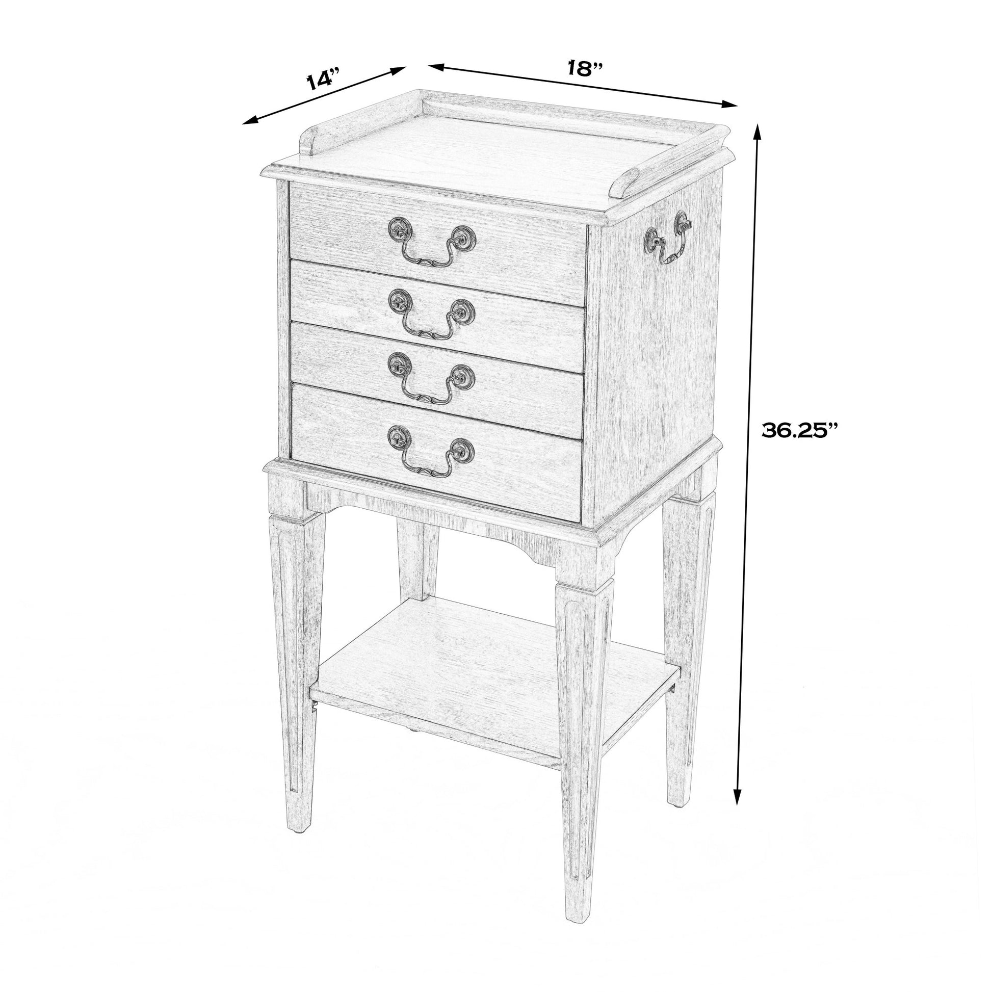 Butler Specialty Company Hardwick 4-Drawer Chest, Medium Brown - 1334101 - 797379051169 - SideboardOutlet.com