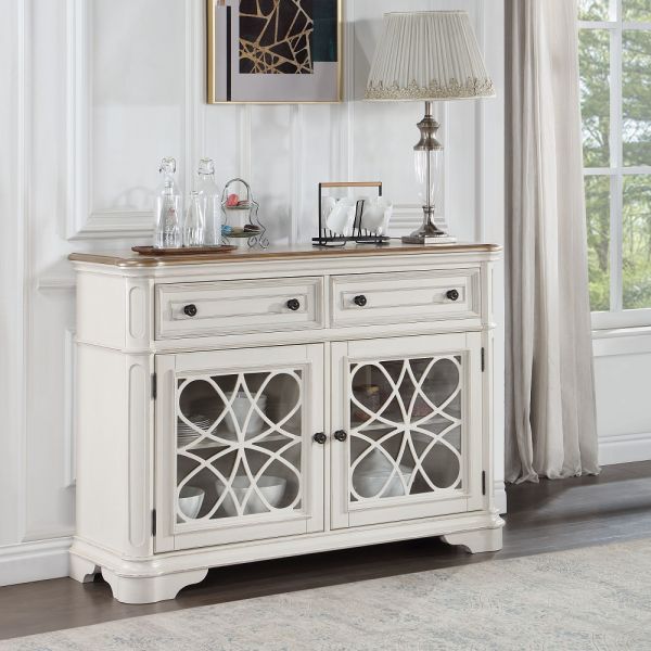 ACME Furniture Florian Server, Oak & Antique White Finish ...