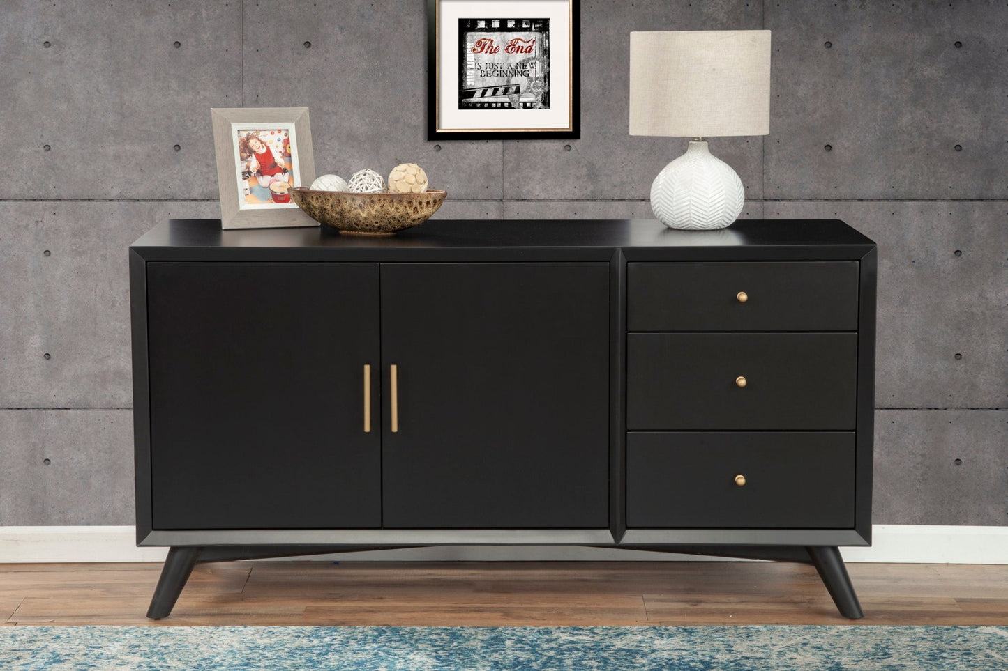 Alpine Furniture Alpine Furniture Flynn Sideboard In Black - 966BLK-64 - 840108501784 - SideboardOutlet.com