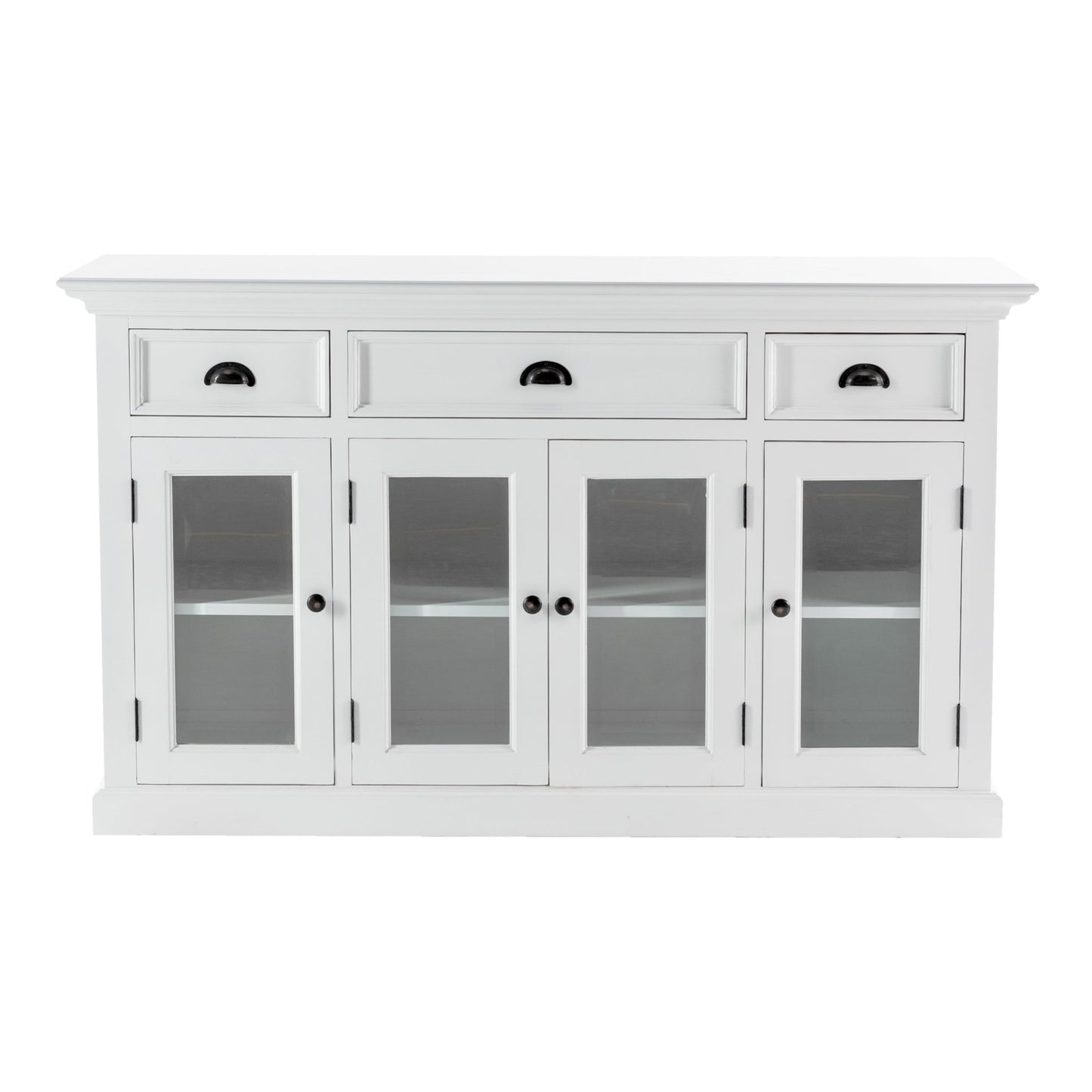 NovaSolo Halifax Buffet With 4 Glass Doors & 3 Drawers In White - BG192 - 8994921003955 - SideboardOutlet.com