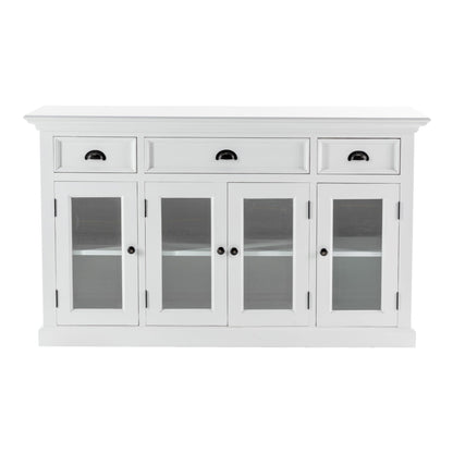 NovaSolo Halifax Buffet With 4 Glass Doors & 3 Drawers In White - BG192 - 8994921003955 - SideboardOutlet.com