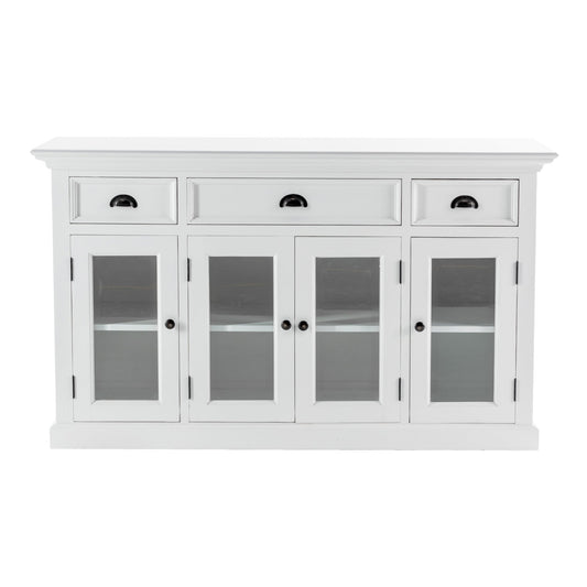 NovaSolo Halifax Buffet With 4 Glass Doors & 3 Drawers In White - BG192 - 8994921003955 - SideboardOutlet.com