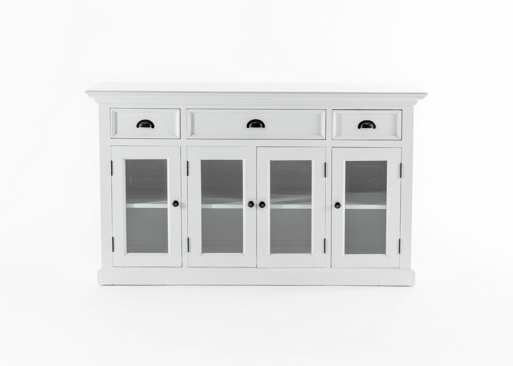 NovaSolo Halifax Buffet With 4 Glass Doors & 3 Drawers In White - BG192 - 8994921003955 - SideboardOutlet.com