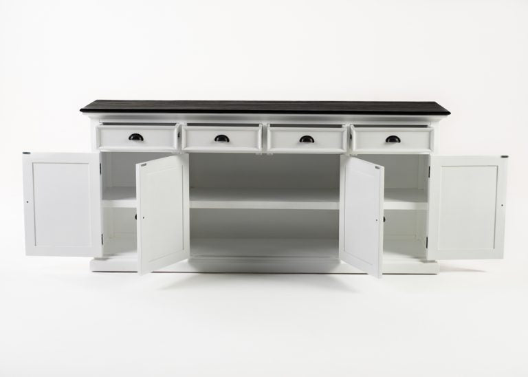 NovaSolo Halifax Contrast Buffet With 4 Drawers & 4 Doors In White & Black - B194CT - 8994921004129 - SideboardOutlet.com