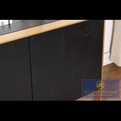 Lacquered Wood 3 Door Sideboard, Black And Gold - T2026 - SideboardOutlet.com