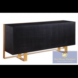 Lacquered Wood 3 Door Sideboard, Black And Gold - T2026 - SideboardOutlet.com