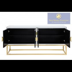 Mirrored 4 Door Sideboard With Gold Legs And Hardware - T2023 - SideboardOutlet.com